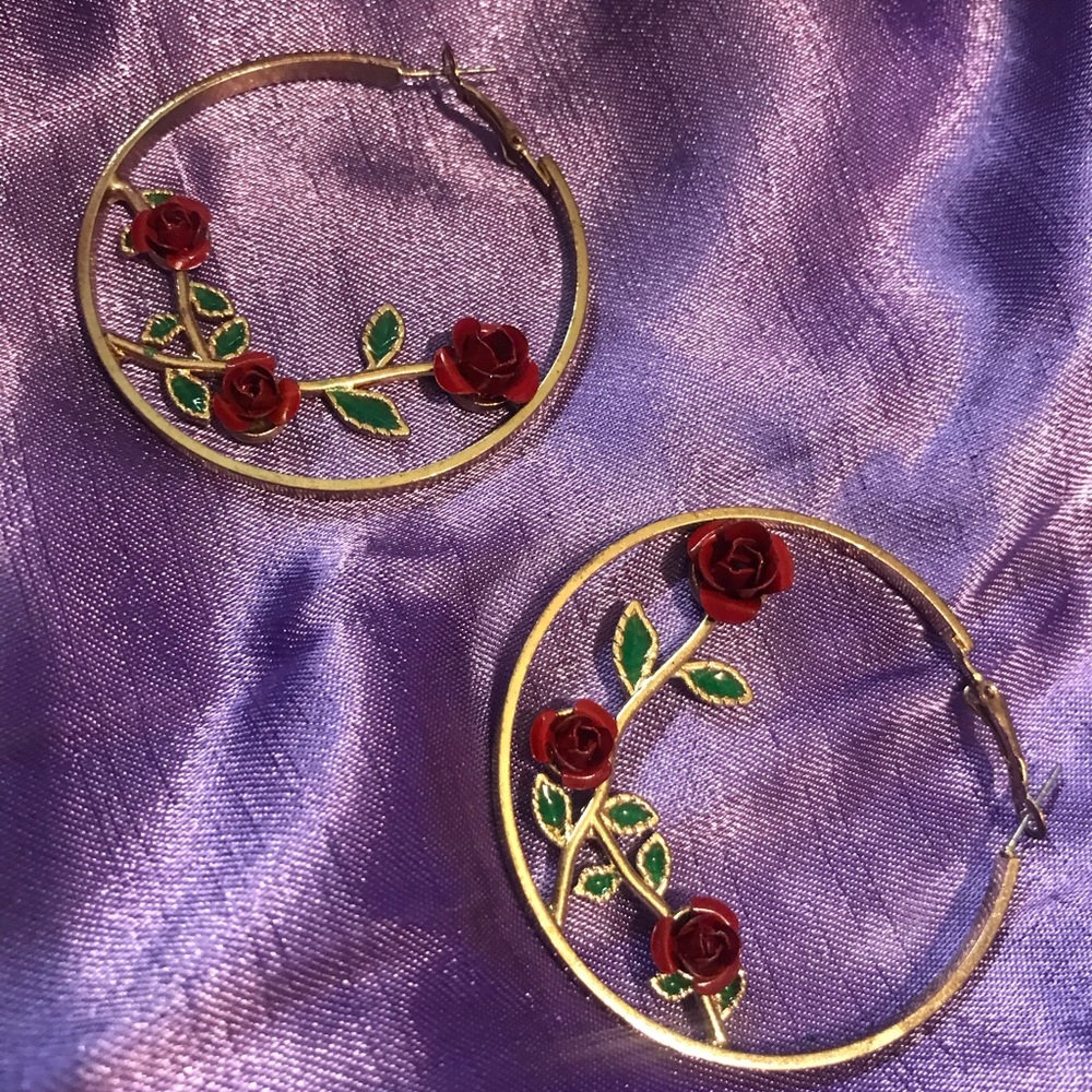 ROSE HOOP EARRINGS